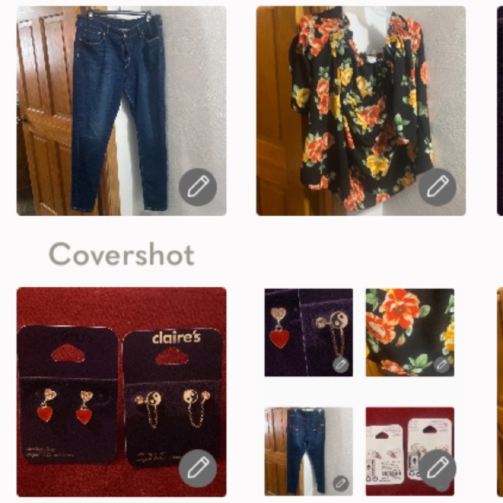 Levi’s skinny👖16+2X/3X V-blouse🌺🌼+2pair☯️❤️Earrings 925